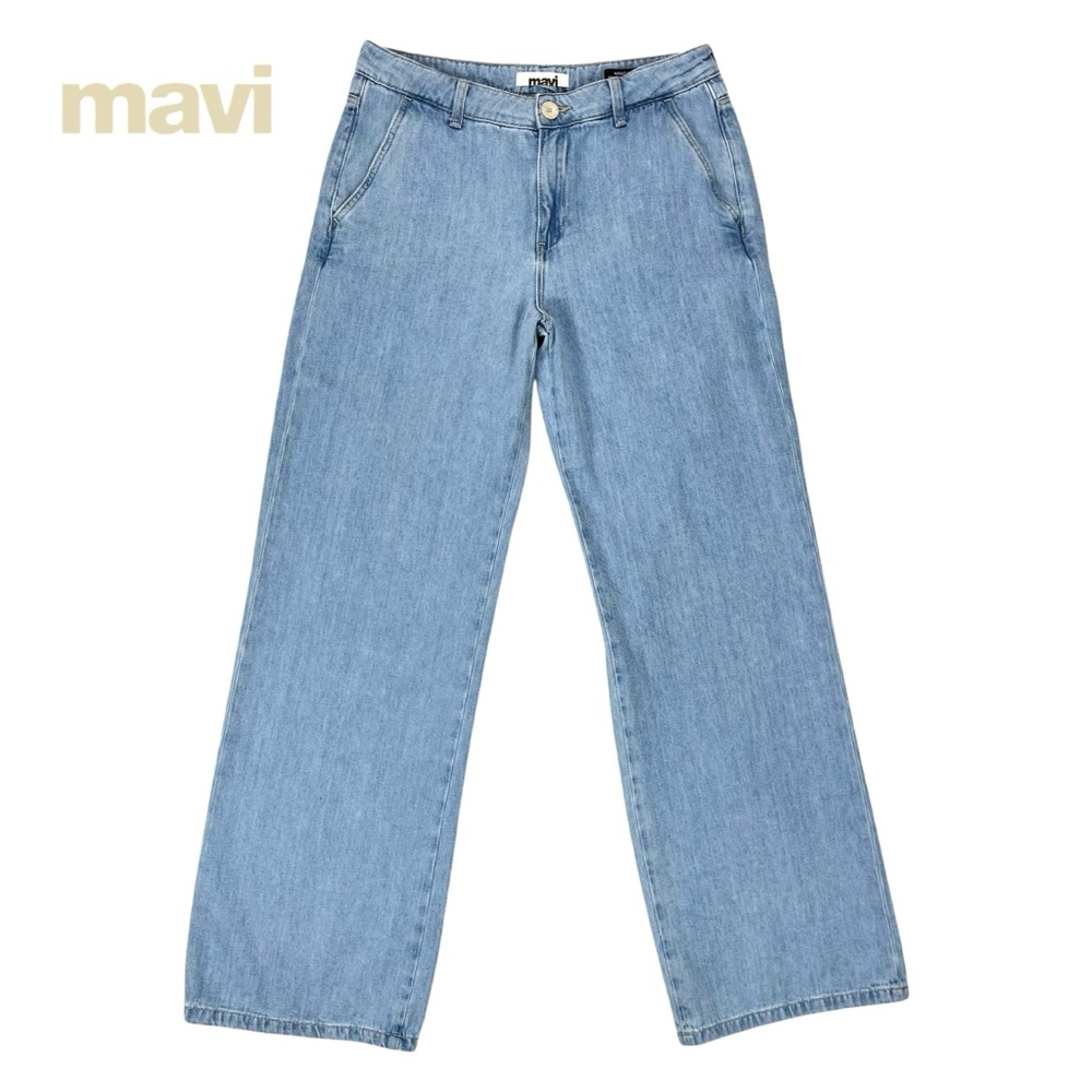 Mavi Women 28x32 Miracle High Rise Wide Leg Light Blue Wash Denim Jeans‎